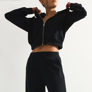 Ropa Deportiva Fabricada en Fábrica, Top Corto, Sudaderas Personalizadas, Sudadera Corta Ajustada para Mujer con Logotipo Personalizado - Product Image 2