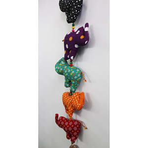 Mobile mural en coton à 5 motifs d'éléphants, 76 cm, style bohème, design abstrait, pour décoration intérieure, art décoratif, ornements - Product Image 4