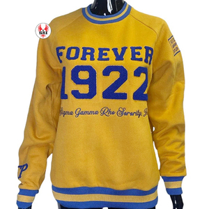 Zeta Phi Beta Sorority Embroidery Women Custom Made Sweatshirt | ZPB Sorority Embroidery Women Cotton Fleece <b>Crewneck</b> - Product Image 4