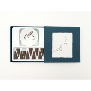 Encens en cône Kyoto Kosaido Rabbit pour la relaxation, aromathérapie, avec support, pour la maison, petit cadeau - Product Image 3