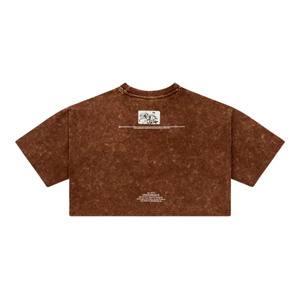 T-shirt court pour femme en coton doux, style rétro délavé à l'acide, tenue décontractée streetwear d'été - Product Image 2