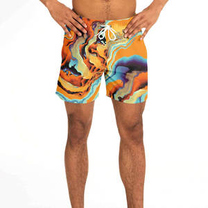 Short de bain à sublimation pour homme, couleurs de tissu personnalisées et impression, short de bain avec cordon réglable ou ceinture élastique - Product Image 1