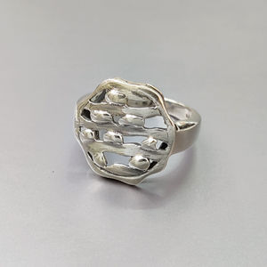 Everyday Wear Men's Fine Stainless Steel <b>Ring</b> 5.9 Grams <b>Plain</b> <b>Silver</b> with Gemstone Setting Platinum Main Material IGI Certified - Product Image 1