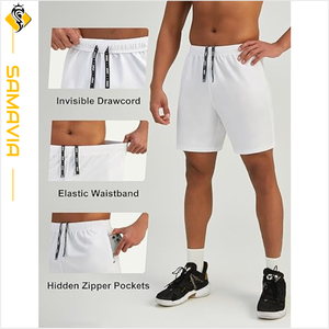 Bermuda personnalisé pour hommes, short de course respirant à séchage rapide, vêtements de sport d'entraînement avec poches - Product Image 4