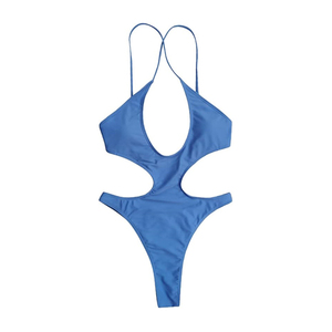 2025 traje de baño de una pieza para mujer de talla grande Control de barriga diseño sin espalda corte alto Sexy Push traje de baño para verano ropa de playa - Product Image 4