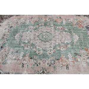 Vintage Turkish Rug, Large 5.9x9.1 ft (180x278 cm) Rug, <b>Brown</b> Patchwork <b>Wool</b> Rug - Product Image 5