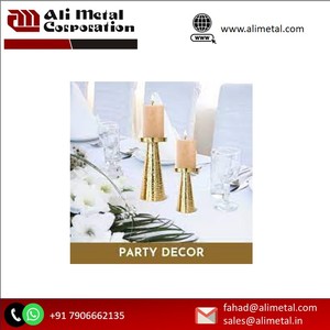 Established Design metal glass wedding <b>candlestick</b> road guide dining table center metal candle <b>holder</b> Customization - Product Image 4