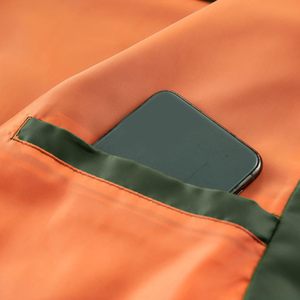 Chaqueta Varsity de Lona para Hombre, Estilo Casual Vintage, Impermeable, Transpirable, Cortavientos, de Manga Larga, con Cuello Alto y Bordado - Product Image 3