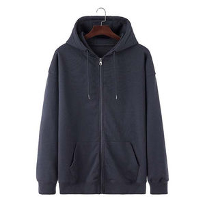 Vente chaude, sweat à capuche zippé pour homme en molleton 100% coton de haute qualité, logo personnalisé, sweat à capuche décontracté à épaules tombantes, coupe ample - Product Image 2