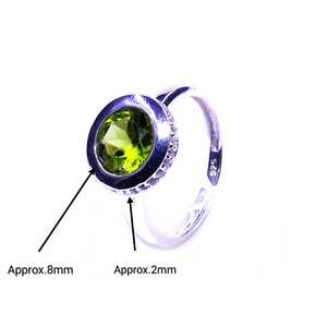 925 Sterling Silver Classic Style <b>Peridot</b> <b>Ring</b> <b>Gold</b> Plated for Weddings - Product Image 1