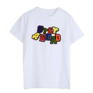 Vente en gros T-shirts 100% coton de haute qualité Chemises unies en soie en coton avec logo brodé T-shirts personnalisables avec logo brodé pour - Product Image 2