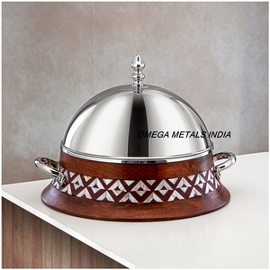 <b>Top</b> Trending MOP Inlay Casserole Dish With Cone Shape Lid High Quality Food Warmer and Serving Dish for <b>Table</b> Ware Usage - Product Image 6