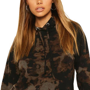 Custom Heavyweight Winter Polyester/Cotton <b>Fleece</b> <b>Hoodie</b> for Women Acid Washed Style with Front Logo High Quality Quick Dry - Product Image 6