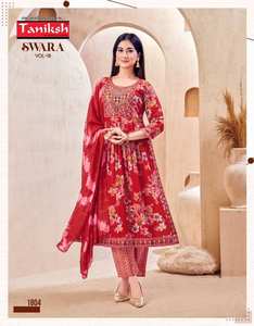 Collection prête à l'emploi de rayonne broderie travail Kurti bas Dupatta indien pakistanais vêtements pour tenue décontractée fêtes vente en gros - Product Image 1