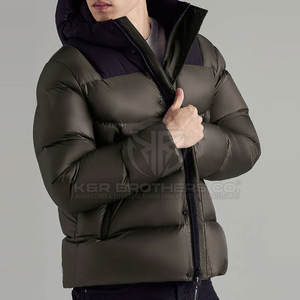 Veste matelassée pour homme avec fermeture éclair sur le devant, rembourrage léger et respirant, col montant, service OEM pour l'hiver - Product Image 5