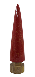 Portavelas Decorativo de Madera para Árbol de Navidad con Incrustaciones Blancas - Product Image 4