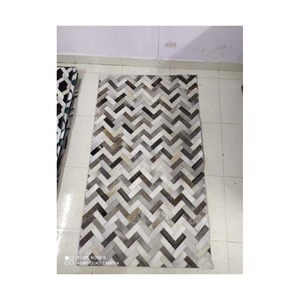 Hot Selling Premium Handmade Patchwork Design Durable Saddle <b>Pads</b> Carpet <b>Hair</b>-on Leather Home Decor Direct Wholesale - Product Image 1