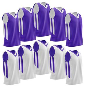 Maillot de basketball réversible imprimé pour homme, sans manches, col en V, coupe athlétique, 100 % polyester, respirant et anti-humidité - Product Image 6