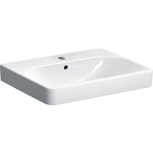 Lavabo Cuadrado Geberit SMILE con Orificio para Grifo y Desbordamiento 600x480mm Blanco - Product Image 1