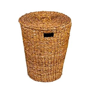 Cesto de Ropa Hecho a Mano con Marco de Seagrass Ecológico y Forro de Paja, Diseño Personalizado, Otros Patrones, Hecho en Bangladesh, Unisex - Product Image 1
