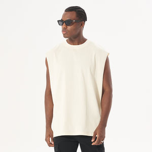 เสื้อกล้ามล้างกรดผ้าฝ้ายแบบปรับแต่งได้มีจีบด้านข้าง - Product Image 6