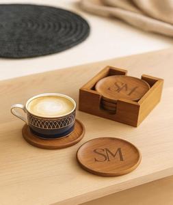 Hot Selling Walnut Coaster Wood <b>Slice</b> <b>Wooden</b> Coaster Laser Engraving Logo Customized Size from f s international - Product Image 6