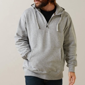 Venta al por mayor Personalizar Hombres Premium Athletic Fit Heavyweight Quarter Hoodies Sudaderas de tela transpirable - Product Image 1