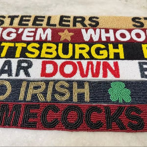 Custom Beaded Bag Strap Handmade HAIL STATE Seed Bead Purse Strap Adjustable Shoulder Strap - Product Image 1