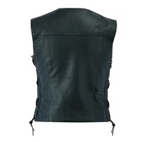 Pro Biker Chaleco de cuero de motocicleta de talla grande con decoración de botones Chaleco clásico transpirable para la temporada de primavera