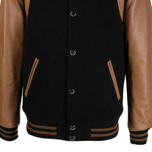 Blouson universitaire personnalisé pour hommes blouson d'hiver patchwork élégant avec letterman brodé et doublure chaude tissu en toile - Product Image 4