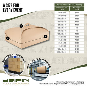 Fabriqué en Italie Boîte à gâteaux personnalisable en carton rectangulaire jetable de luxe écologique, différentes tailles, différentes couleurs - Product Image 5