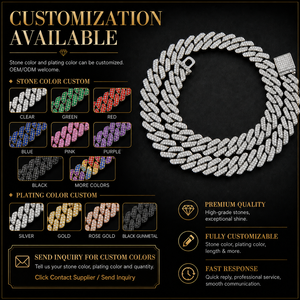 <span class=keywords><strong>Cadena</strong></span> cubana de eslabones de aleación de zinc de 14 mm de ancho con diamantes de imitación, collar estilo streetwear, joyería de moda al por mayor - Product Image 6