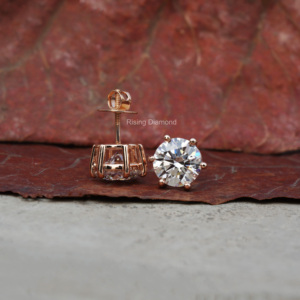 Pendientes de Diamante Cultivado en Laboratorio de 3.5 CTW, Corte Brillante, Seis Puntas, Oro Rosa de 14k, Certificado IGI, Claridad VS1, Regalo de Aniversario Moderno para Mujer - Product Image 6