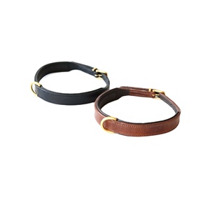 Collier de chien en cuir véritable à motif solide fait à la main rembourré en laiton matériel Rivet décoration Saman exportations fabricant en gros - Product Image 2