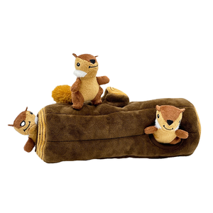 Jouet en peluche pour chien en forme d'écureuil avec design de tronc souple, jouet interactif amusant pour animaux de compagnie, disponible pour les commandes en gros - Product Image 1