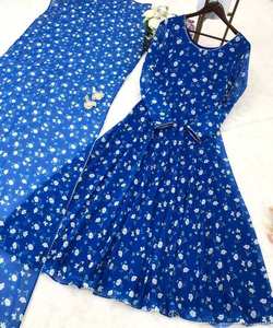 ชุด dupatta เดรสส่าหรีสีดำสองชิ้นเสื้อยาวขนาดใหญ่ปากีสถาน - Product Image 6