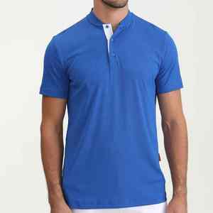 เสื้อยืดโปโลปักลายคอจีนสำหรับผู้ชายเสื้อโปโลสีพื้นแบบปักลายโลโก้ซิลิโคนยางสำหรับใส่เล่นกีฬาดีไซน์ใหม่ - Product Image 1
