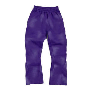 Pantalones de chándal acampanados lavados personalizados, pantalones de calle de algodón de primera calidad, fabricante de fábrica OEM/ODM. - Product Image 4