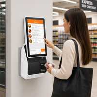 Kiosque de commande automatique alimenté par l'IA avec écran tactile de 15,6 pouces, terminal de point de vente pour restaurants modernes