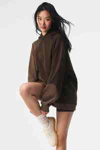 เสื้อมีฮู้ดตัวยาวโอเวอร์ไซส์สำหรับผู้หญิงผ้ากำมะหยี่2025เสื้อมีฮู้ดโอเวอร์ไซส์ผ้าคอตตอน - Product Image 3