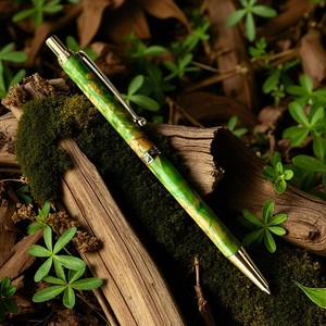 Crayon en bois de luxe fait main avec pince en laiton Coffee Burl Wood Office and Gift Use - Product Image 6
