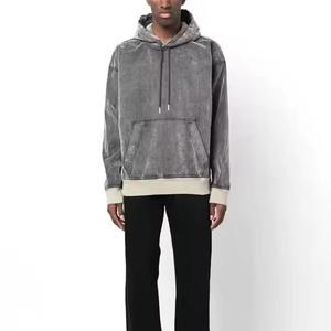 เสื้อฮู้ดสำหรับผู้ชายผ้าฝ้าย100% โอเวอร์ไซส์สไตล์วินเทจโอเวอร์ไซส์ - Product Image 3