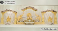 Dernière tendance : Scène de mariage traditionnelle en fibre de verre pour cérémonie de mariage tamilienne, durable, personnalisable en taille et design