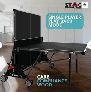 Table de tennis de table de taille officielle pour l'extérieur, avec pieds équilibrés, installation facile, plateau pliable et surface lisse – Nouveauté du marché ! - Product Image 2