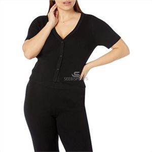 เสื้อสเวตเตอร์คาร์ดิแกนคอวีของผู้หญิงสำหรับสวมใส่ปกติ - Product Image 3