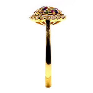 Party Wear 14k Gold Low MOQ Multi Color Gemstone Round Shape Wedding Wear Fashion Finger Diamond Ring - Product Image 3