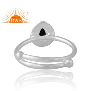 แหวนเงินแท้ 925 ดีไซน์ทันสมัย ประดับพลอยออนิกซ์สีดำธรรมชาติ สำหรับผู้หญิง เครื่องประดับสั่งทำพิเศษ ของขวัญสำหรับเธอ - Product Image 2