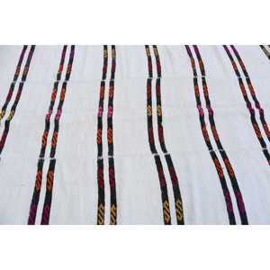 พรมวินเทจตุรกี ขนาด 6.2x12.6 ฟุต (190x383 ซม.) พรมขนสัตว์ลายจุดสีขาว - Product Image 4