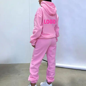 Survêtements surdimensionnés 2 pièces pour femmes Survêtement haute qualité avec logo personnalisé Vente en gros de sweat à capuche Survêtements baggy décontractés pour femmes - Product Image 6