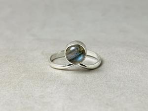 925แหวนเงินสเตอร์ลิงธรรมชาติสีฟ้าหรูหราแหวนอัญมณีทรงกลมเรียบแหวนสวมนิ้วทำด้วยมือเครื่องประดับหิน - Product Image 2